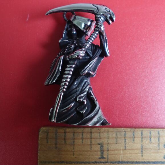 Stainless Steel Grim Reaper Pendant SP-604 - Picture 6 of 7